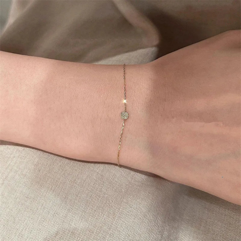 Gold Bracelets for Women 925 Sterling Silver Plating 14K Gold Exquisite Flower Zircon Light Luxury Jewelry Accessories