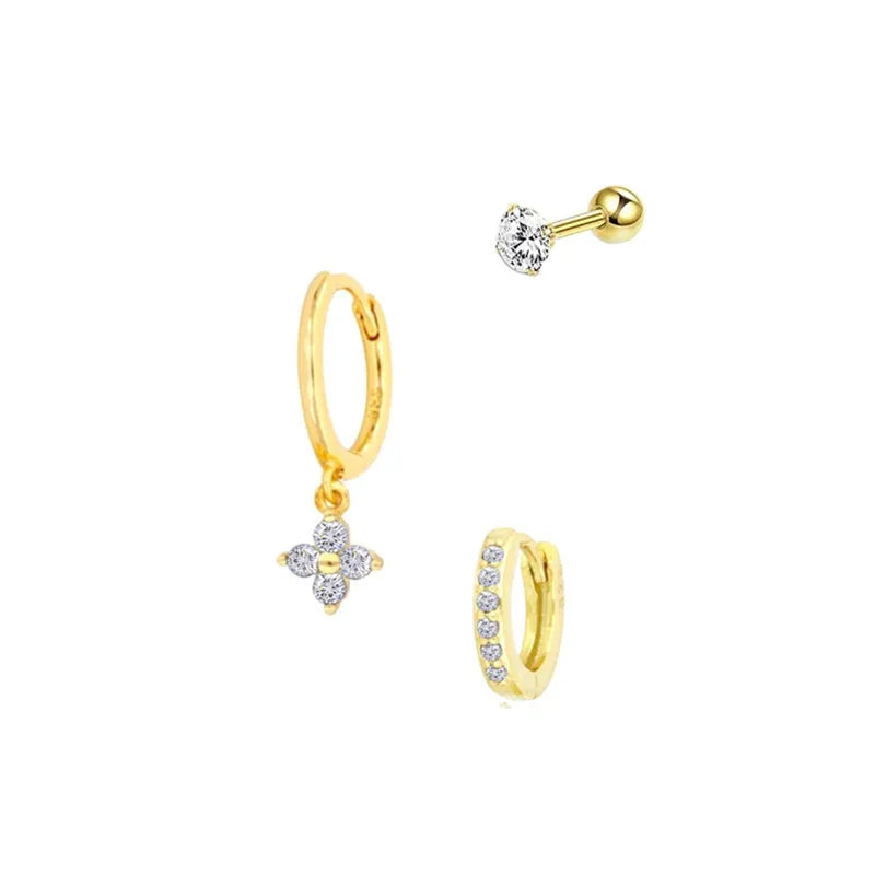 Hoop Earring For Women Star Moon Pendant Cartilage Earring Piercing Jewelry