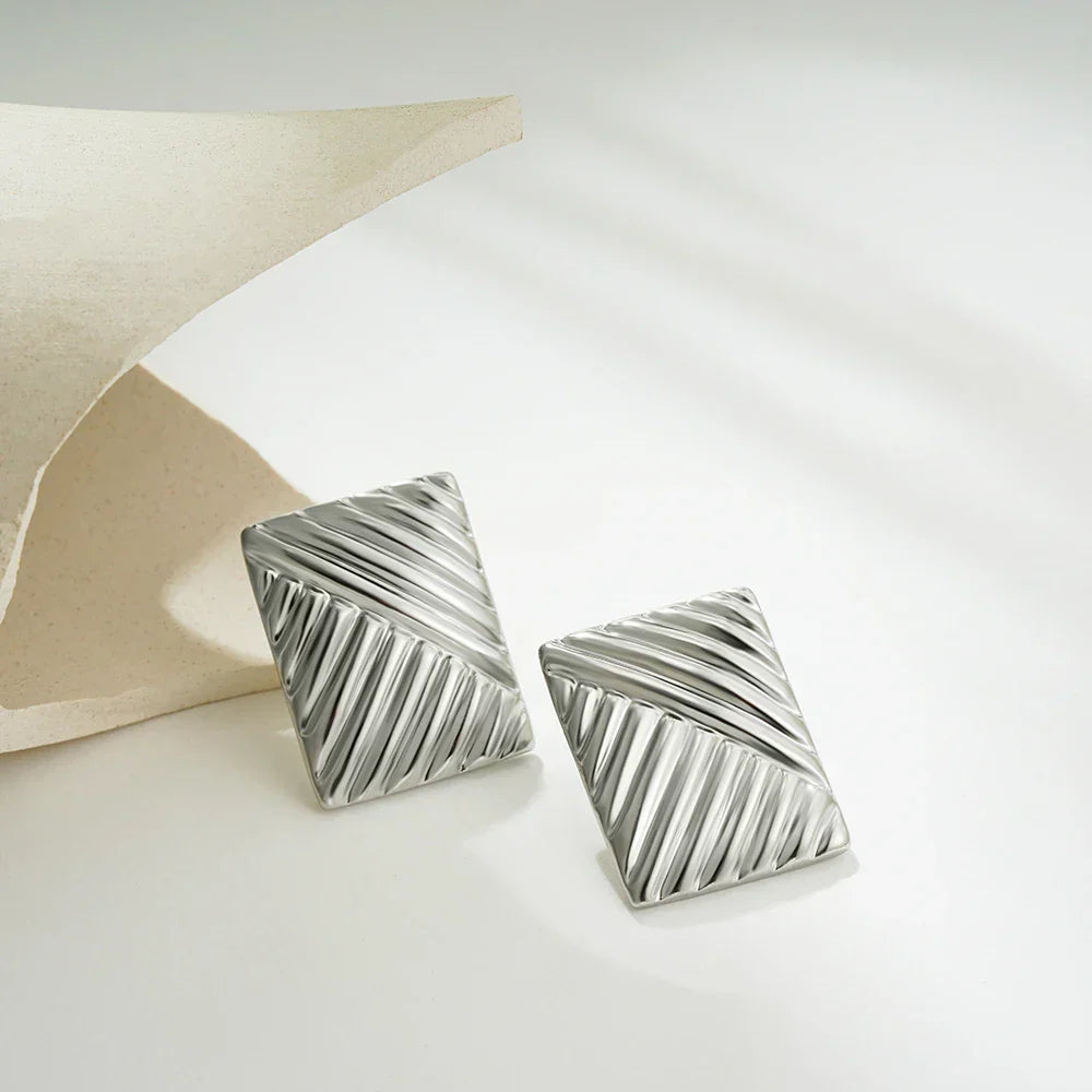 Glossy Three Layer Textured Intersecting Knot Gold Earrings for Women  Earring Vintage Jewelry