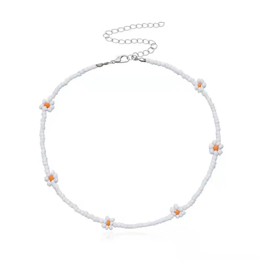 Bohemia Necklace for Women Fashion Short Daisy Jewelry Gift Flowers Choker