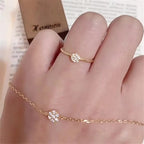 Gold Bracelets for Women 925 Sterling Silver Plating 14K Gold Exquisite Flower Zircon Light Luxury Jewelry Accessories