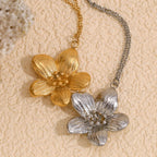 Gold Necklace for Women Flower Pendant Necklace 18K Gold Plated  Jewelry