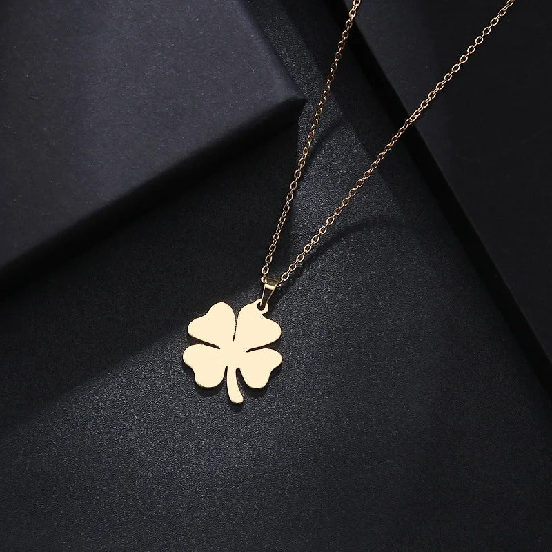 Necklace For Women Clover Gold Color Pendant Necklace Engagement Jewelry