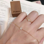 Gold Bracelets for Women 925 Sterling Silver Plating 14K Gold Exquisite Flower Zircon Light Luxury Jewelry Accessories