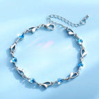 Silver Bracelets for Women 925 Sterling Silver Shiny Zircon Flower Wedding Jewelry