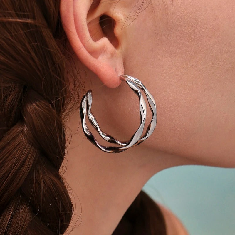 Minimalist Double Layer  Earrings for Women