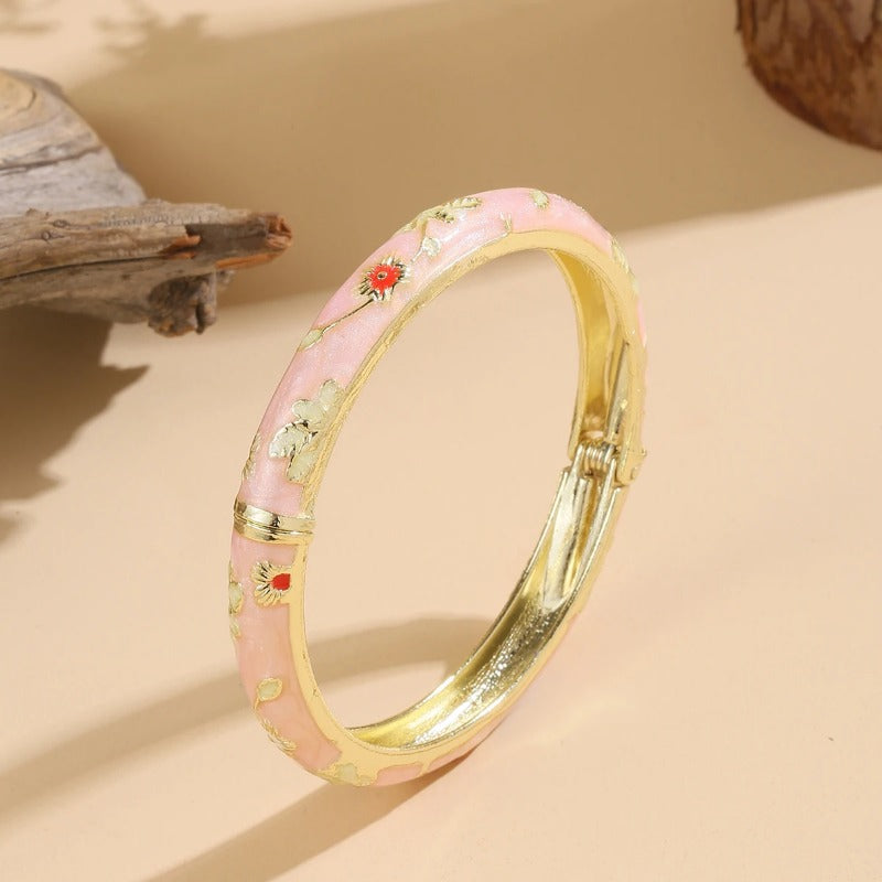 Vintage Gold Bracelets for Women Small Flower Elegant Jewelry