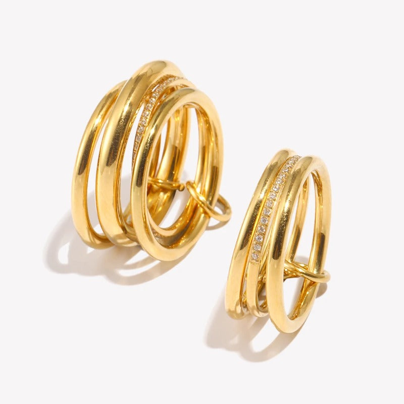 Layers Rhinestone Rings for Women  Jewelry Girls Charm GIfts