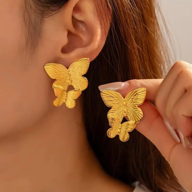 New Dangle Earrings for Women Large Butterfly Drop Earrings Wedding Women Gold Jewelry
