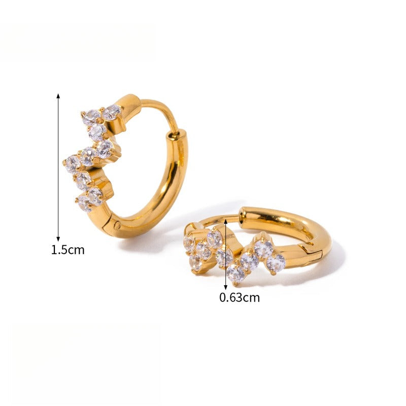 Heart Love Star Zirconia Diamonds s Earrings for Women Gold Luxury Stylish Trendy Jewelry