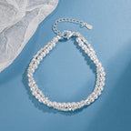 Silver Bracelets for Women 925 Sterling Silver Shiny Zircon Flower Wedding Jewelry